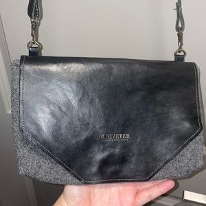 R. Riveter Crossbody Bag - leather and wool 🖤